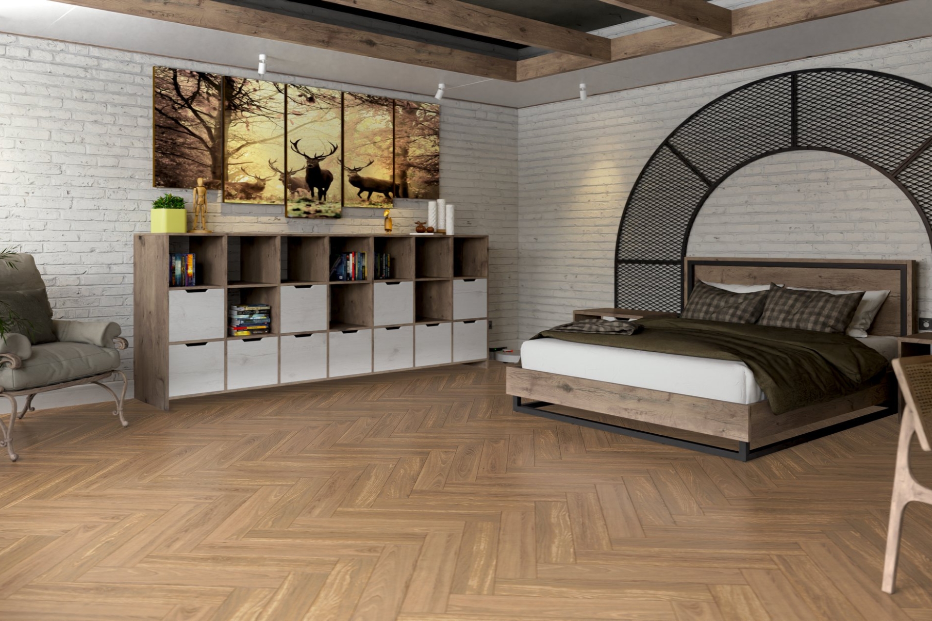 Инженерный паркет «Damy Floor» Натуральный (укладка елочкой) — купить в Кемерово